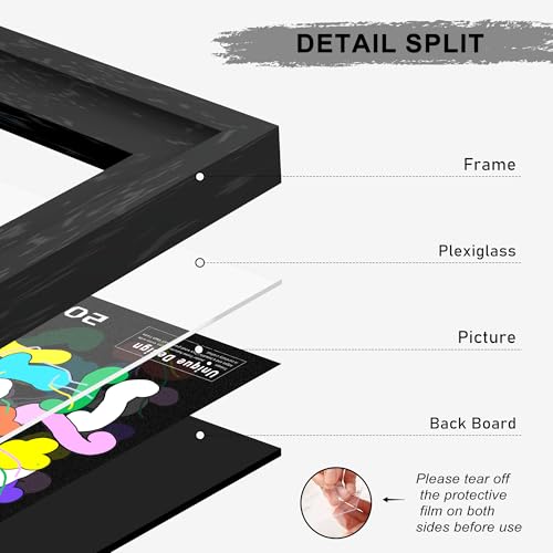 Image of 16x20 Frames as Poster Frames, 1.37-In Wide MDF Frame with Plexiglass, 16 x 20 Picture Frames for Wall, Black