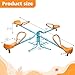 360 Degree Rotation Seesaw Swivel Teeter-Totter, 2/3/4 Seats Sit and Spin Outdoor Playground Equipment for Kids, Toddlers, Boys, Children (Orange-4 Seats)