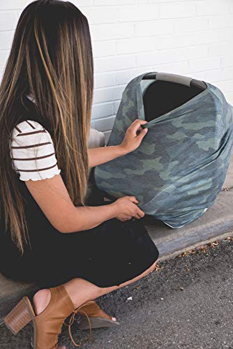 Image of Copper Pearl Nursing Cover for Breastfeeding - Multi-Use Baby Car Seat Canopy, Stroller Shade & Breast Feeding Wrap for Women, Stretchy Breathable Carseat Shawl for Boy or Girl, Hunter