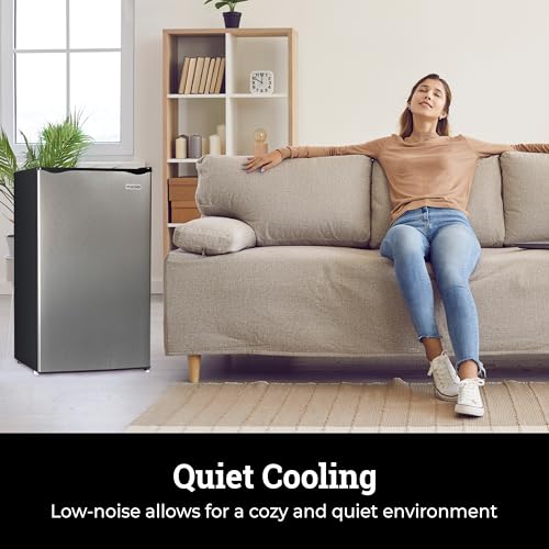 Image of Igloo 3.2 Cu.Ft. Mini Fridge with Freezer - Single Door Compact Refrigerator with Glass Shelves for Homes, Dorms & Offices- Keep Snacks, Drinks & Frozen Foods Cool with Temperature Control Mini Fridge