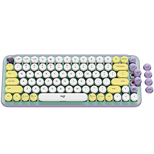 Image of Logitech POP Keys Mechanical Wireless Keyboard with Customizable Emoji Keys, Durable Compact Design, Bluetooth or USB Connectivity, Multi-Device, OS Compatible - Daydream Mint