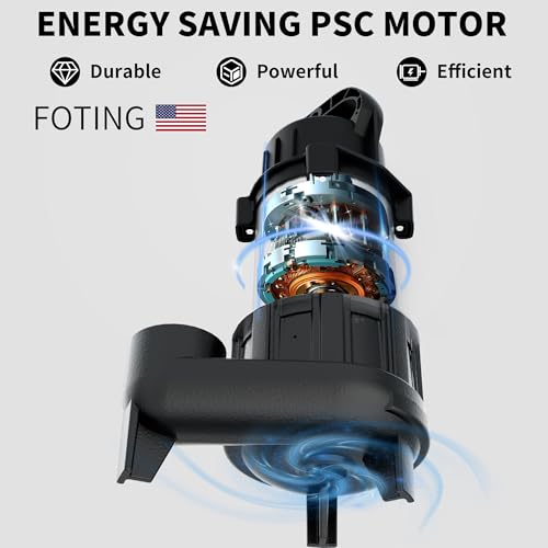 FOTING 1HP Submersible Sewage/Effluent Pump, Sump Pumps Stainless Steel and Cast Iron, 5600GPH Automatic/Manual Septic Pump for Basement, Septic Tank, Sewage Well, Sewage System, 2'' NPT Discharge