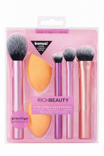 4-Piece Makeup Brush Set with 2 Miracle Beauty Blender Sponges – ...