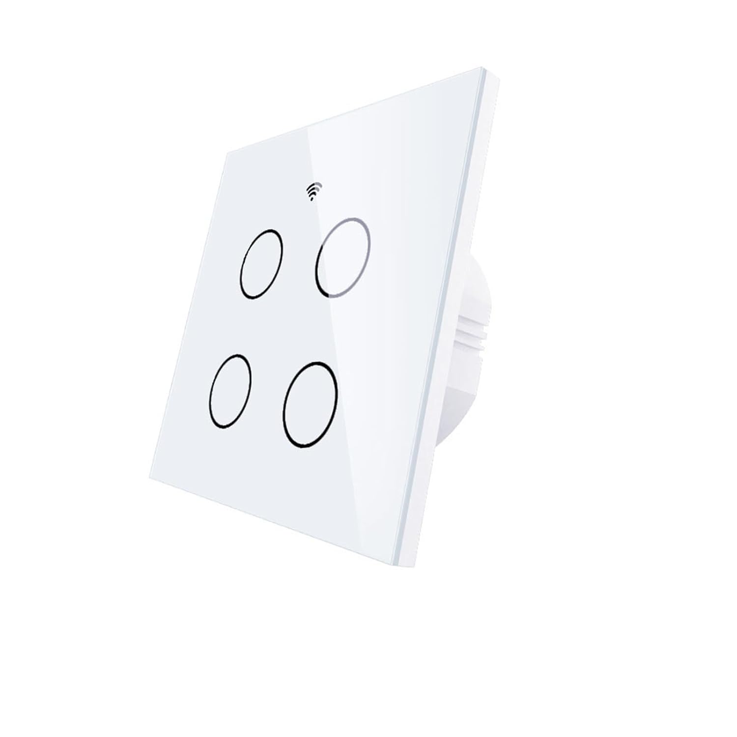 WiFi Smart 4 Gang Glass Panel Switch Smart Life/Tuya App Multi-Control Association Voice Control Voice Control White Switch