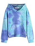 Greatchy Girl's Tie Dye Print Long Sleeve Hoodie Pocket Top Sweatshirt Hoodies Outfits