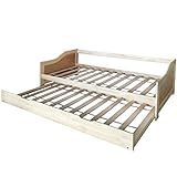 Color: Natural vidaXL Sofá Cama/diván de Madera de Pino 200x90 cm