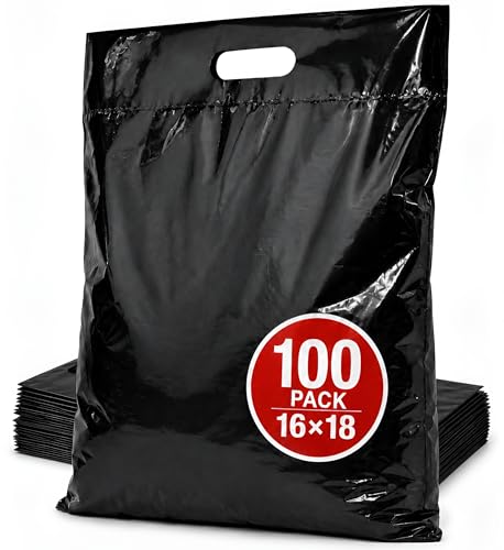 Camtoms 16x18 Large Plastic Shopping Bags With Handles - Thick