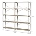 5-Tier Industrial Bookshelf, Rustic Brown Tall Bookcase Vintage Storage Organizer for Books, CDs, Movies, Multi-Purpose Shelf for Living Room