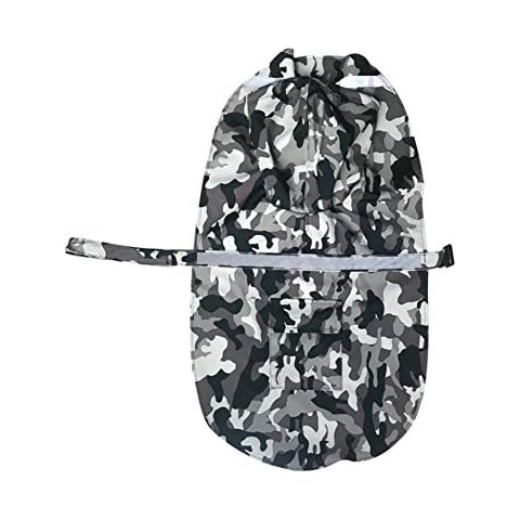 NACOCO Large Dog Raincoat Adjustable Pet Water Proof Clothes Lightweight Rain Jacket Poncho Hoodies with Strip Reflective (M, Camo Gray)… Cover