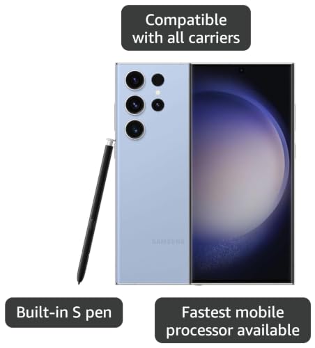 Image of Samsung Galaxy S23 Ultra 5G, US Version, 256GB, Sky Blue - Unlocked (Renewed)