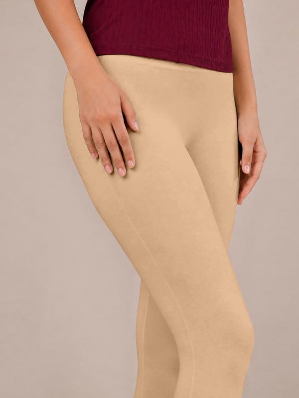 Image of TRENDMALLS Women's Microfiber Elastane Stretch Soft Churidar Length Leggings with Ultrasoft Waistband