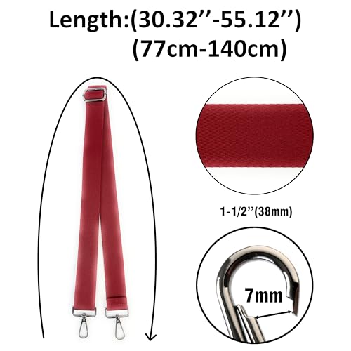 Image of Purse Strap Replacement for Crossbody Bags & Handbags | Premium Webbing with Gunmetal Black Hardware Clip-On Installation Adjustable Length Comfortable Wide Guitar Style Strap