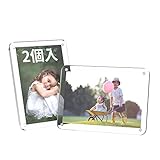 BBEST アクリルフォトスタンド はがき A6 KGサイズ 2個入 173×124mm ポストカード 透明 縦横両用 写真立て マグネット フォトフレーム クリア 卒業 記念品 子供の写真 家族写真 記念日 アルバム ギフト プレゼント クリア PFS-P-2