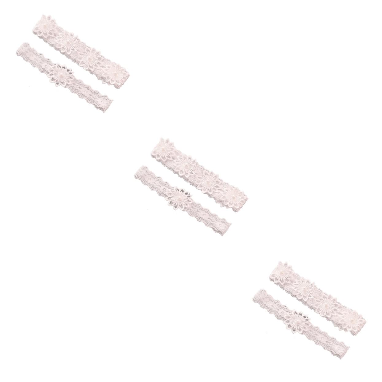 SOIMISS 3paare Hochzeit Strumpfband Aus Spitze Mit Künstlichen Perlen Elegantes Beinaccessoire Für Bräute Für Hochzeitsfeiern Und Partys Verstellbar Und Komfortabel