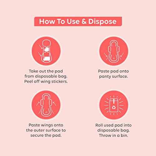 Image of LAIQA Ultra Soft Moderate Flow Sanitary Pads for Women| 30 Large Premium Pads with 30 Disposable Bag+2 Free Pantyliners|Made with Natural Fibers|Rash-Free Pads with 4 wings|No Chlorine|No Fragrance