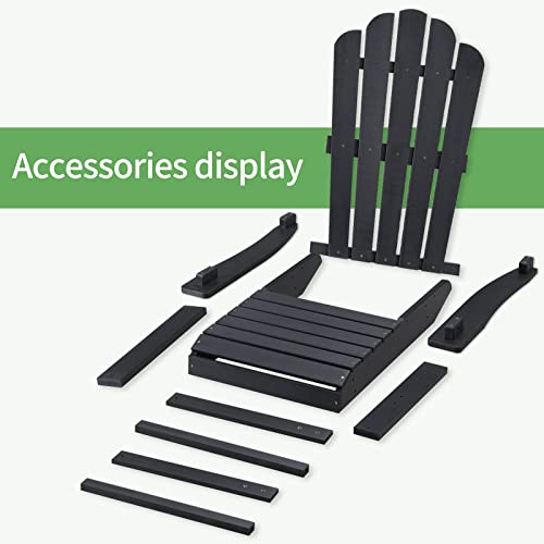 Efurden Adirondack Chair Set Of 2, Polystyrene, Weather Resistant & Durable Fire Pits Chair For Lawn And Garden, 350 Lbs Load Capacity With Easy Assembly (Black, 2 Pcs) #TOP4