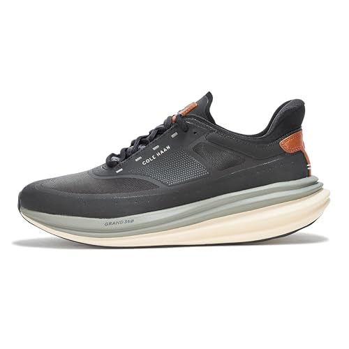 Cole Haan Cole Haan Men's Original Grand Quadstar Running Sneakers, Black/British Tan/Periscope, 12-M US