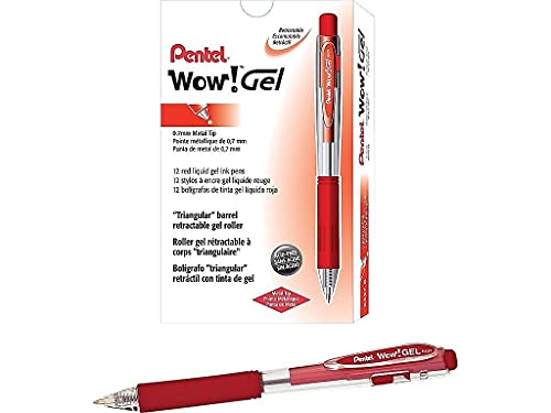 Bolígrafo Gel Retráctil Pentel Wow! 0.7mm Tinta Roja x12 miniatura 3