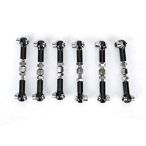 Rc Tie Rod Set, 6Pcs Adjustable Servo Linkage 47Mm For 1/12 And 1/10 Drift Car Truck Buggy Part(Black) #TOP7