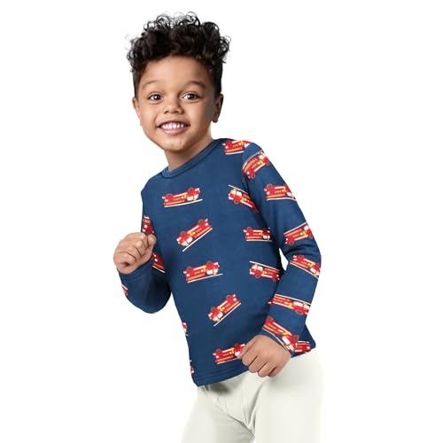 Rocky Thermal Underwear Kids, Boys Thermal Underwear Long Johns Thermals Kids Base Layer kid thermals top Boys Winter Clothes Shirt & Pants, Ski/Extreme Cold (Fire Truck- X-Large)