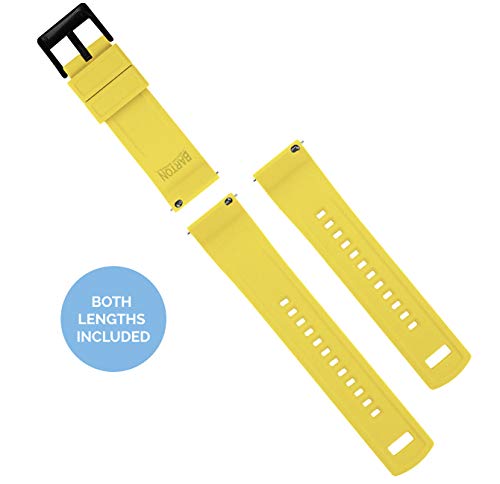 Image of 18mm Black /Yellow - BARTON Elite Silicone Watch Bands - Black Buckle Quick Release