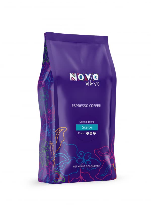 Scarce Premium Espresso Quality Organic Whole Coffee Beans Medium Roast Special Blend Arabica and Robusta Full Bodied Low Acidity Blend With Caramel Sweetness and Notes of Hazelnut and Roasted Almonds (2.2 Pounds)