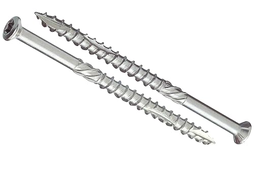 5mm x 50mm Stainless Steel Hard Wood Decking Screws Torx Countersunk Head and Self Drilling Tip High Corrosion Resistant Rust Proof Terrace Screws (Pack of 100) N14ABCD