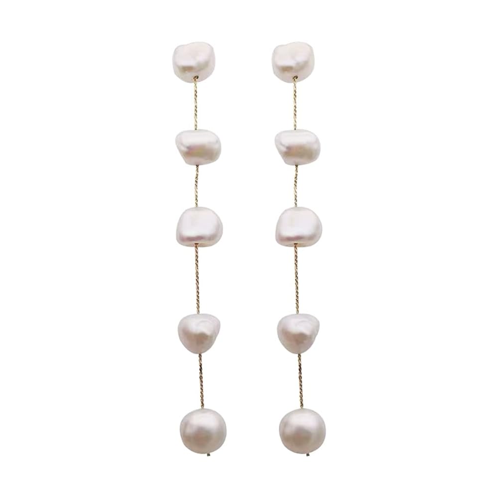 ピアス パール 淡水パール バロックパール ロングピアス Blanc ピアス パール 淡水パール バロックパール ロングピアス Blanc