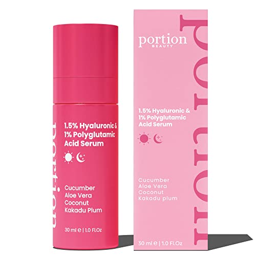 PORTION 1,5% Hyaluron Serum und 1% Polyglutaminsäure Serum - 30ml - Maximaler Feuchtigkeitsspender, unübertroffene Hydratation, Anti Aging Serum Gesicht - parfümfrei, wasserbasiert Cover