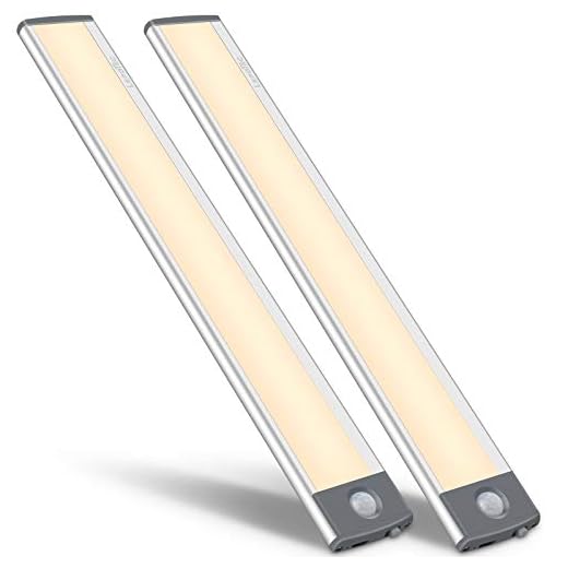54-LED Motion Sensor Light,Under Counter Closet Lighting, Wireless USB Rechargeable Kitchen Night Lights,Battery Powered ,Uniform Light for Wardrobe,Cabinet,Cupboard（Warm Light）-2Pack