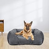 MIXJOY Dog Bed Extra Large Pet Bed, Grey Orthopedic Washable XL Dog Bed with Anti-Slip Bottom, Calming Cat Bed for Labrador, German Shepherd, Golden Retriever, 89×64×23 cm - Image 8