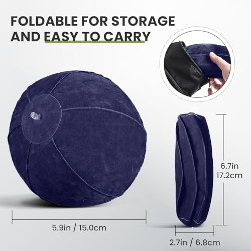 Image of FINGER TEN Golf Ball Training Aid Impact Inflatable Ball with Air Pump & Adjustable Lanyard 1 Set, Posture Correction Swing Trainer for Men Women Beginner Golf Practice (Blue)