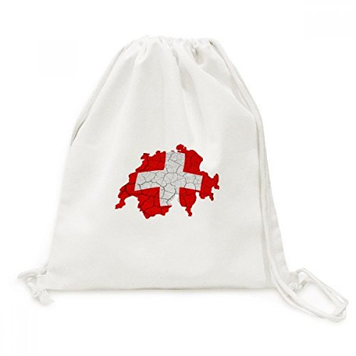 Sac de voyage en toile motif Suisse avec cordon de serrage pratique