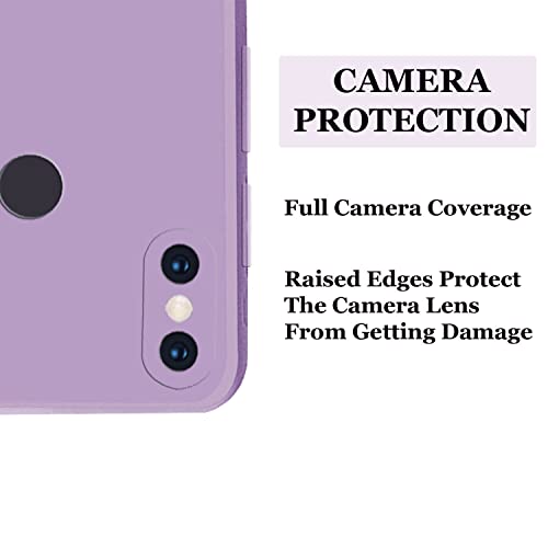 Image of A rtistque Liquid TPU Silicone Matte Shockproof Flexible with Camera Protection Soft Back Cover Case for Redmi Note 6 Pro - Purple