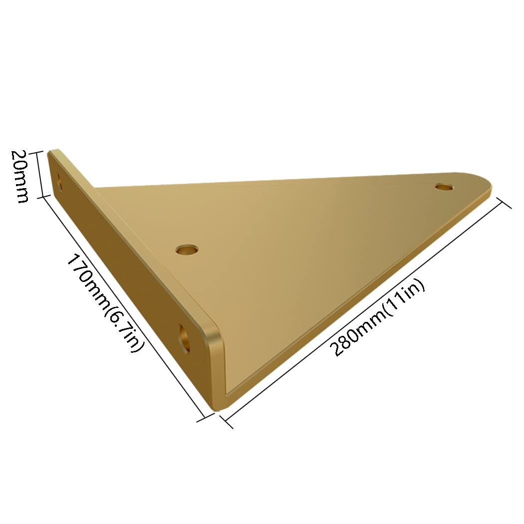 Gold Dekorative Unsichtbare Regalhalterungen Schwerlast Dicke Eisenkunst Regalträger Schwimmende Wandregale Zum Selbermachen, für Küche, Wohnzimmer, Balkon, 4 Stück (Length 280mm)