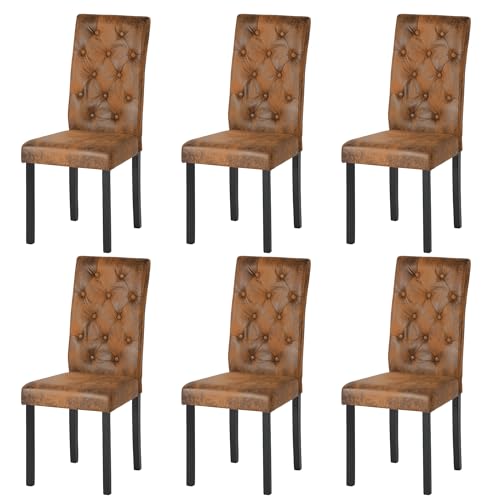 Liink1ga Sillas Nordicas Pack 6, Sillas De Comedor Marrón Modernas Sillas De Comedor Madera Sillas De Cocina Marron, Sillas Tapicería De Gamuza Con Respaldo Alto 55 Cm Liink1ga Sillas Nordicas Pack 6, Sillas De Comedor Marrón Modernas Sillas De Comedor Madera Sillas De Cocina Marron, Sillas Tapicería De Gamuza Con Respaldo Alto 55 Cm