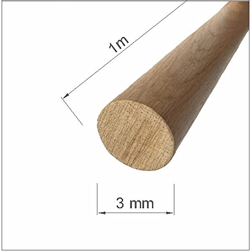 Asta rotonda in legno, lunghezza 1000 mm, diametro...
