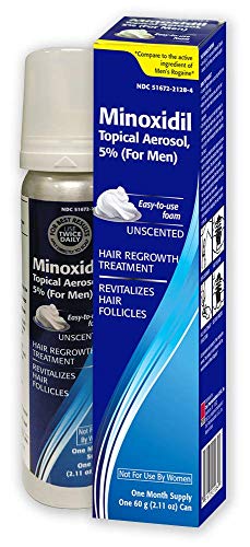 Taro Minoxidil Topical Aerosol Foam, 5%, Hair Regrowth Treatment For Men, 2.11 Oz #TOP2