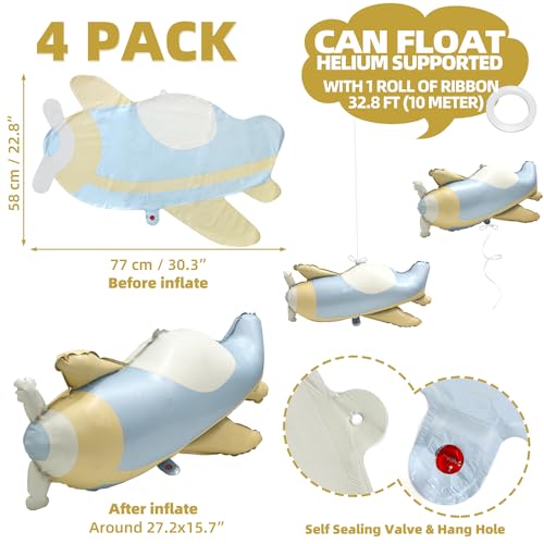 Hokilands MATTEAIRCRAFT 4D Matte Plane Balloons Transportation Airplane Helicopter Party Supplies Adventure Decoration thumb #5