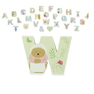 Peter Rabbit Wooden Letters by Orange Tree Toys, Letter W with Mrs. Tiggy-Winkle - Alphabet Animal Letter for Personalised Baby Name, Toy Box, Door, Wall Decorations, Animals Nursery Decor, Boys Girls