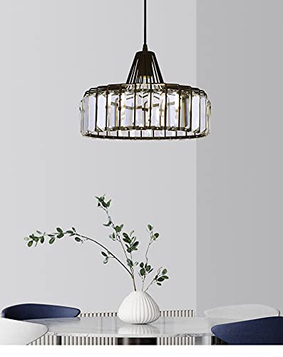 Lustre en cristal noir moderne plafonnier LED 26 cm