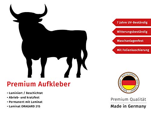 Aufkleber Stier Autoaufkleber Sticker Waschstrassenfest UV-Beständig Premium Edition