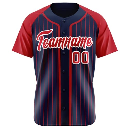 Custom Stripe Baseball Jersey Personalized Name Number Logo-Customize Your Own Jerseys for Men Women Youth
