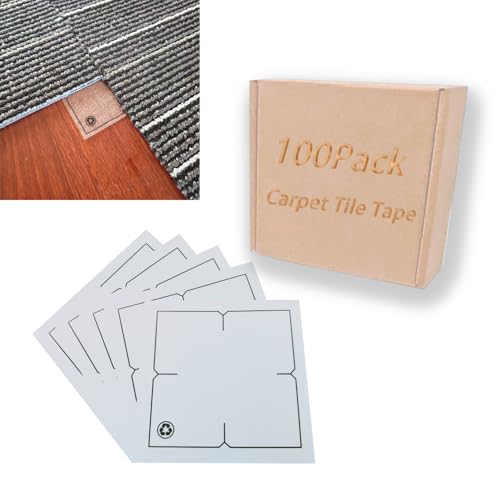 Carpet Tile Tape & Adhesive Connectors, 100 Tabs Pack