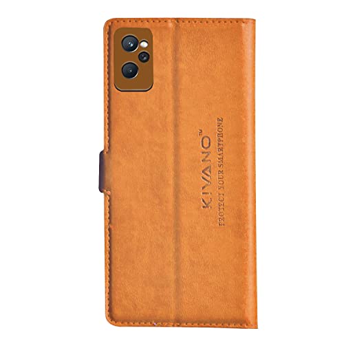 Image of KIVANO Compatible with Realme 9i Flip Cover | Leather Finish | Inside Pockets & Inbuilt Stand | Shockproof Wallet Style Magnetic Closure Back Cover Case