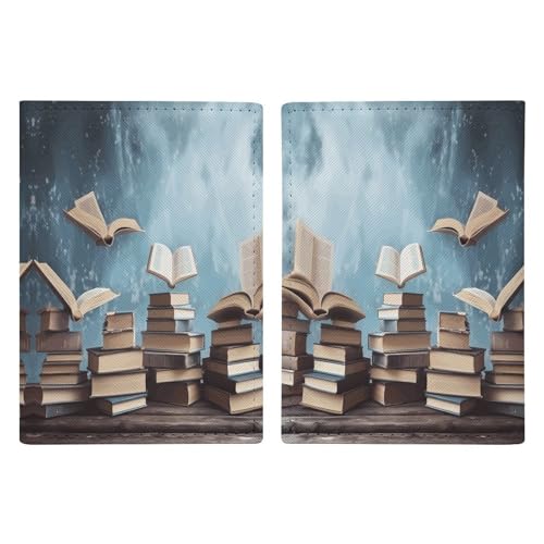 Books in The Sky Passport Holder Fashion Passport Cover Passport Protector Travel Document Organizer ID Card Protector Exquisite Passport Wallet Cover Credit Card Holder
