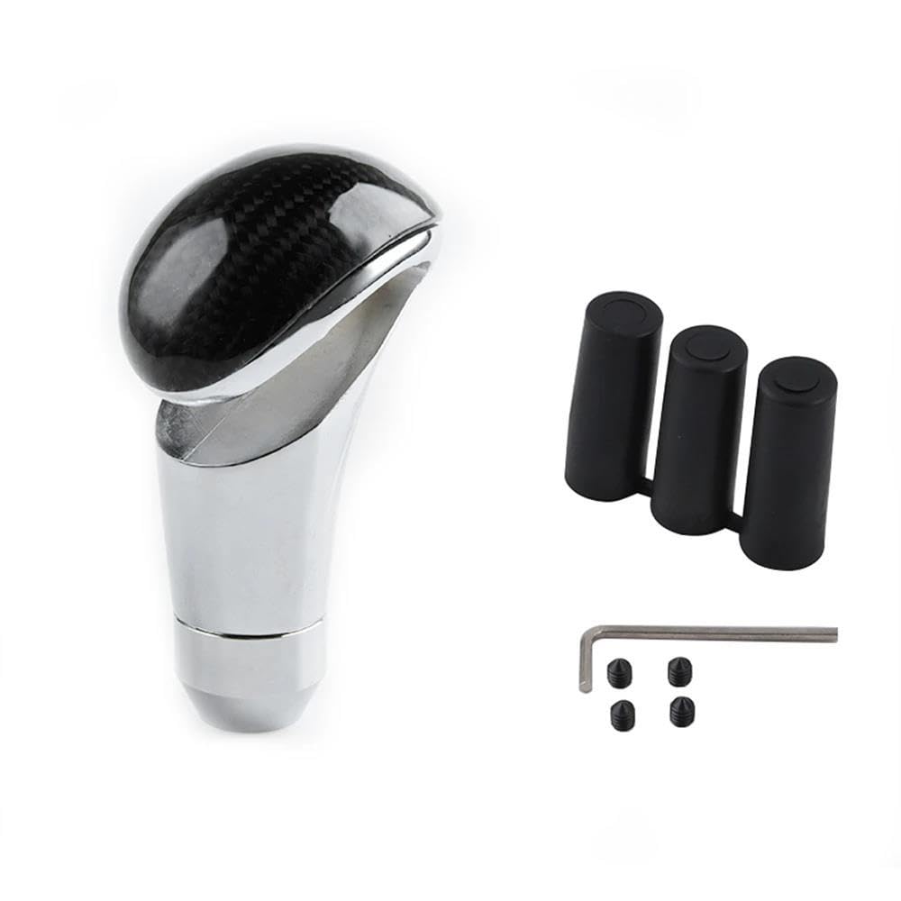 HYASDBWE Car AT MT Carbon Fiber Aluminum Universal Gear Shift Knob Shifter Lever Knobs Car Modification Gear Shifter Parts(Black)