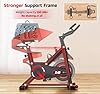 DMASUN Exercise Bike, Silent Magnetic Resistance Stationary Bike for Home with App Compatible, 330 LBS Capacity, Indoor Bike with Comfortable Seat Cushion, Digital Display