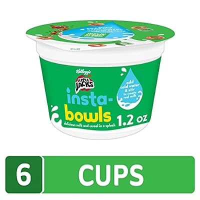 Apple Jacks Insta-Bowls Cold Breakfast Cereal, Instant Cereal, Kids Snacks, Original (6 Cups)