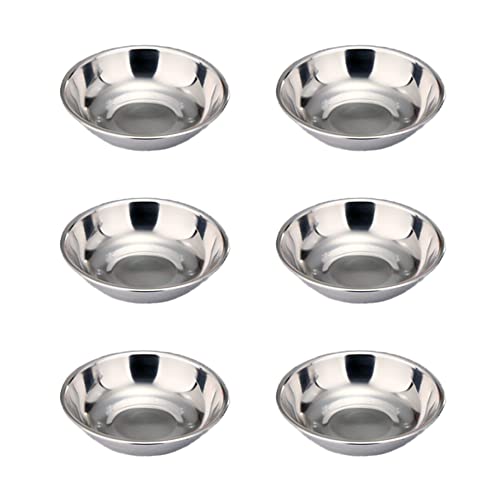 duoyif Bol à Trempette 6 Pièces Bol à Sauce En Acier Inoxydable Bols à Tapas Et Sauces Bol à Épices Bol à Dessert Bol De Service Petits Bols Pour Sushis Sauces Collations Mini Bols Ronds 8x1,6cm